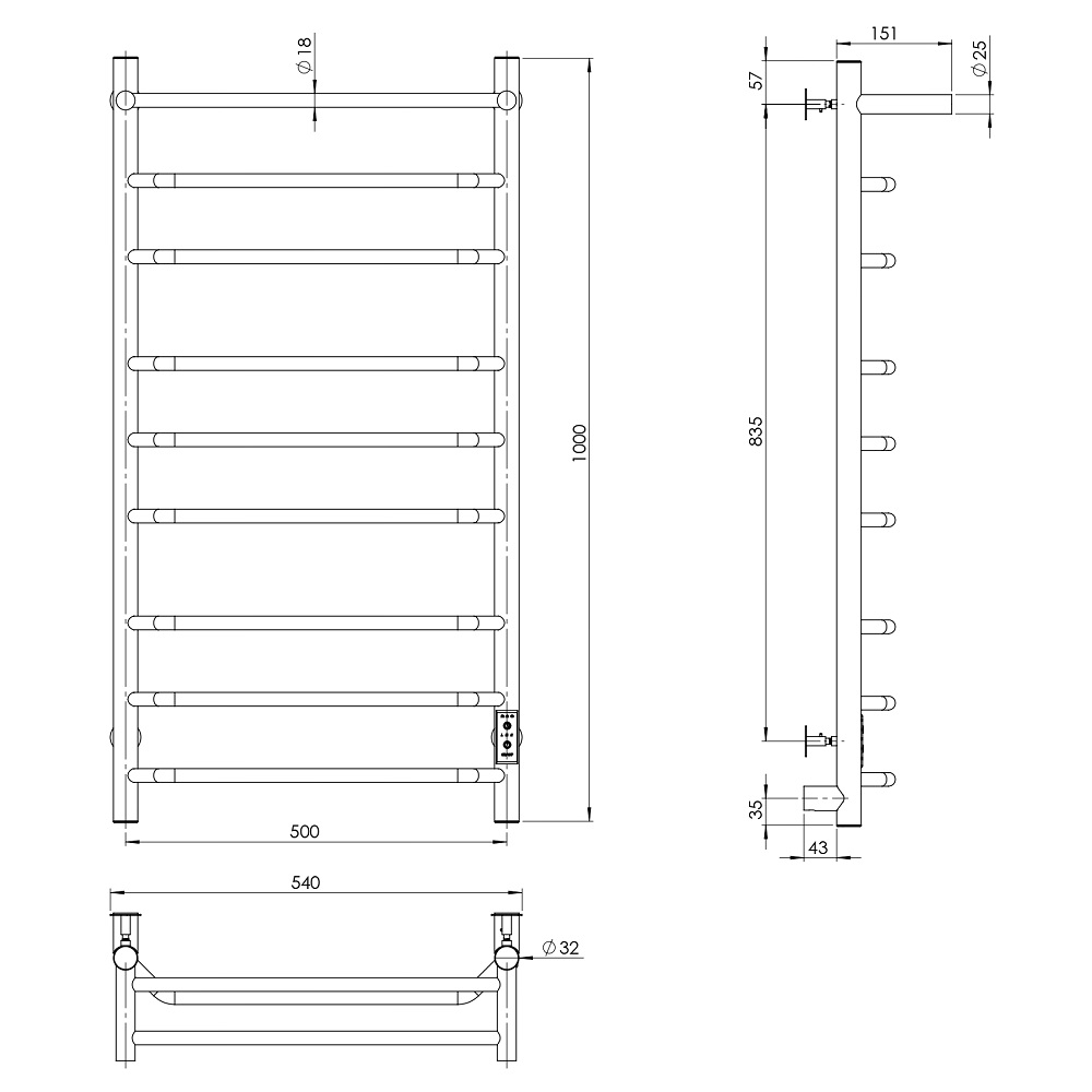 Полотенцесушитель Браво Пэк сп 3 П 100х50
